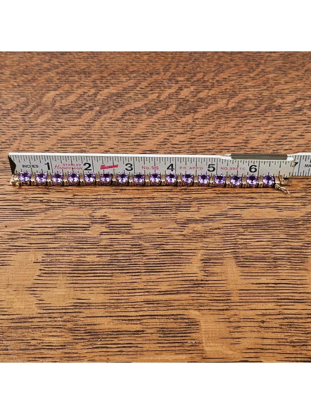 Ross Simons 925 Sterling Silver Purple Sapphire Tennis Bracelet 7